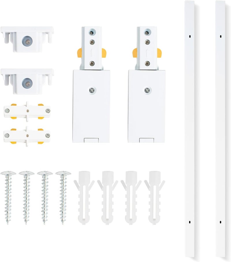 VANoopee H Track Lighting Rails Kit, 6.6FT H Type Track Rails White with End Caps and Live End Feed Connector, Compatible with Single Circuit 120V H Style Track System, for H LED Track Lighting Heads - Image 1
